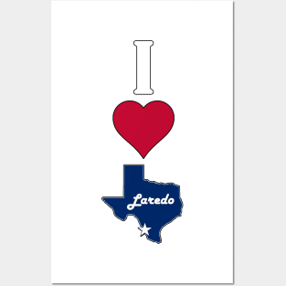 Vertical I Love Laredo / I Heart Laredo Lone Star State Texan Posters and Art